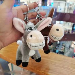 Lovely Fair Little Donkey Fur Pendant Plush Animal Keychain Toy Hanging Ornaments Girls Bag Pendant Plush Keychains 2024