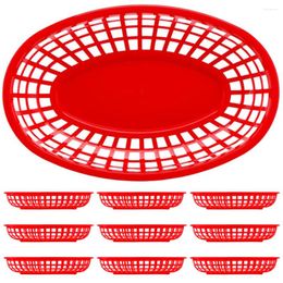 Plates 10 Pcs Chips Snack Basket Plastic Tray For Fruit Sundries Decorative Holder Bread