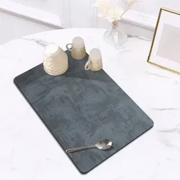 Table Mats Kitchen Drain Mat Water Absorbent Countertop Drying For Quick Dry Anti-slip Protection Rectangle Dish Bowl Plate