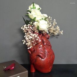 Vases Nordic Home Decor Accessories White Heart Vase Resin Sculpture Living Room Dining Table Arrangement For Flowers Aesthetic