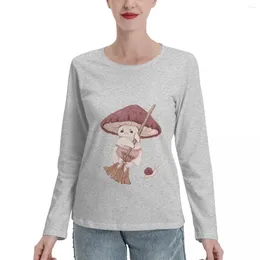 Women's Polos Angy Mushroom Does Not Like To Clean Long Sleeve T-Shirts Graphics T Shirt T-shirt Female Clothing Tshirts For Women
