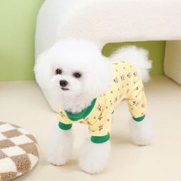 Dog Apparel Cute Small Homewear Flower Animal Loungewear Autumn Winter Fleece Jumpsuit Romper For Puppy Pet Cat