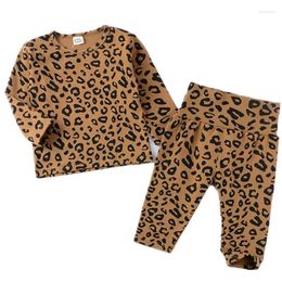 Clothing Sets Leopard Boys Tops Pants 2 Pieces Suits Autumn Children's Baby Sleepwear