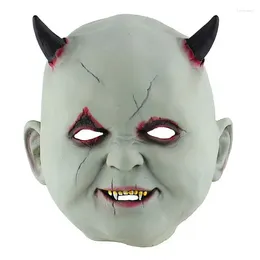 Party Supplies Halloween Creepy Scary Full Face Mask Horror Little Devil Ox Horn Cosplay Costume Carnival Fesival Hounted N7YF