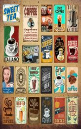 Italiano Coffee Metal Signs Idea Tea Plaque Metal Vintage Wall Decor For Kitchen Bar Cafe Retro Posters Iron Painting YI1146447167