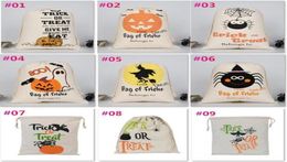 Halloween Gift Bags Large Cotton Canvas Hand Bags PumpkinDevilSpider Printed Halloween Candy c0753131355