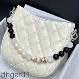 Designer womens Tote Bag Luxury Fashion purse Leather crossbody handbag Hippie underarm bag Pearl chain bag diamond pattern Travel Bag wallet