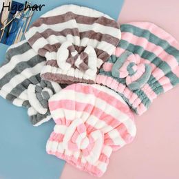 Towel Hair Wrap Quick Drying Striped Panelled Turban Shower Elastic Band Big Bow Design Soft Super Absorbent Women Hat Toalha