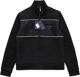 Designer mens jacket coat standing collar stitching black jacket mens outdoor sports leisure business nylon fabric jacket men