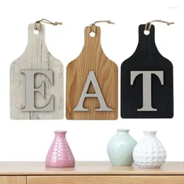 Decorative Figurines Wood Kitchen Eat Sign Wall Decor Farmhouse Wooden Framed Art Plaque For Home Cabinet Hangable