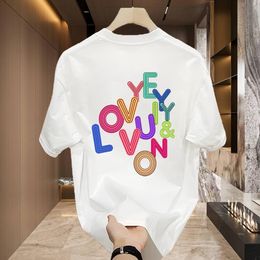 Designer Tshirt Spring/Summer New Fashion Trend Men's and Women's Round Neck Pure Cotton Letter Printed Short Sleeve T-shirt Loose Top