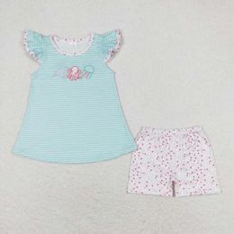 Clothing Sets Baby Girls Outfits Octopus Shorts Summer Toddlers Wholesale Boutique Short Sleeves Top Kids Kid Clothes