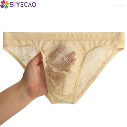 Underpants Arrival Gay Underwear Men Briefs Mens Calzoncillos Lace Sexy Transparent Panties For Jockstrap Slip Cueca Masculine