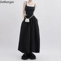 Work Dresses Skirts Sets Women Solid Folds Simple Cool Special Charming Spring Comfort All-match Korean Style Vintage Graceful Ladies