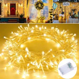 Strings 10/20/40/80 LEDS Battery Festoon String Fairy Light Bedroom Starry Led For Valentine Garland Wedding Party Decor