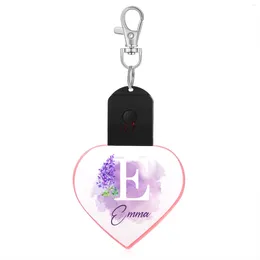 Party Favour Led Acrylic Keychain Customised Name And Birthday Flower Night Light Pendant Decor Diy Gift Key Ring Customise Logo