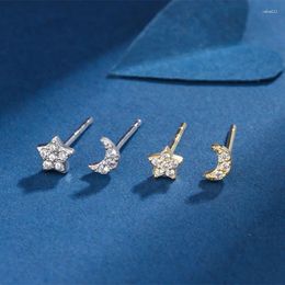 Stud Earrings Mini Cute Moon Star Cartoon Jewellery For Women Girlfriend Gifts 2024 In Fashion Simple Accessories Wholesale