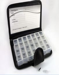 Diary Pill Box Portable 28 Squares Weekly 7 Days Tablet Holder Medicine Storage Organiser Container Case2914309