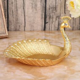 Plates Peacock Fruit Creative Personality Snack Candy Plate European Furniture Ornaments Gathering Metal Crafts