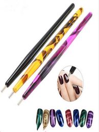 Nail Art Dotting Pen Brush Acrylic DIY Magic 3D Tips Cat Eye Polish UV Gel Painting Magnetic Magnet Pen Manicure KD1451405
