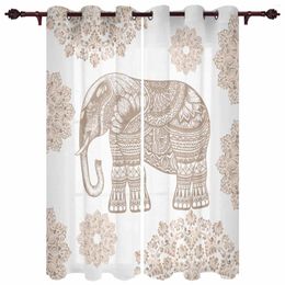 Curtain Bohemian Animal Elephant Pattern Outdoor For Garden Patio Drapes Bedroom Living Room Kitchen Bathroom Window