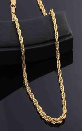 Colar de corrente Provence Chain de corda corta de diamante sólida 18k 18 polegadas 1 45 mm Cadeia de corda amarela para jóias fabricação261f1401917