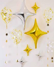 Aluminium fourpointed starshaped aluminumfoil balloon wedding decoration birthday party baby shower decoratio9335879