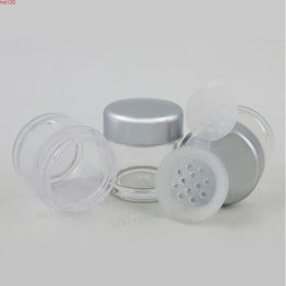 50 x 5G Clear Sample Make up Plastic Jar Travel 5ml powder case with 12 Holes Silver Cap Cosmetic Mini Cream Powder Containersgood Hoka Xcqb