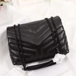 Luxurious designer bags Women Designer Black Leather Large-Capacity Chain Shoulder Bag Quilted Messenger Handbags Purse Shopping Wallet crossbody Tote briefcase