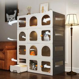 Cat Carriers Extra Large Free Space Cages Luxury Pet Villa Cabinet Nordic Home Indoor Litter Box With Toilet Integrated House