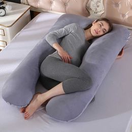 Maternity Pillows U-shaped Pregnant Pillow Cotton Cover Women Sleep Body Support H240514