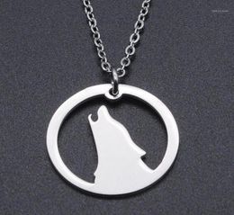 Pendant Necklaces Night Wolf Stainless Steel Charm Necklace For Women Accept OEM Order Dainty Fashion Jewellery Whole19548213