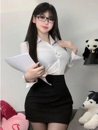 Work Dresses Lingerie Womens Oversized Sexy Secretary Outfit Role-playing Teacher Uniform Seductive Buttocks And Breast Revealing Befree
