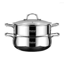 Double Boilers Wholesale Of High Quality 2 Layers Cooking Steamer Stainless Steel Food Pot With Lid