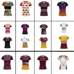 Rugby Jerseys 2024NRL Brisbane Mustang Rugby Jersey Womens Short sleeved Training Shirt