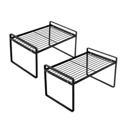 Kitchen Storage Table Desk Space Saving Steel Frame Stackable Rust Resistant Cabinet Shelf Counter Organiser Rack Pantry No-Slip