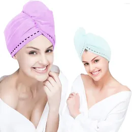 Towel Microfiber Hair Wrap Super Absorbent Quick Dry Turban Drying Curly Long Thick Bath Cap Wraps Bathroom Towels