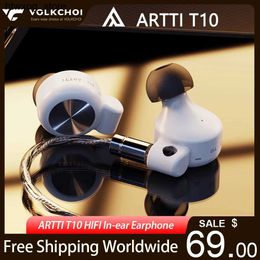 Headphones Earphones ARTTI T10 in-ear HIFI Earphone 14.2mm Planar Driver Headset with Detachable 0.78 2pin Connector 3.5/4.4mm Plug Cable Earbuds S24514 S24514