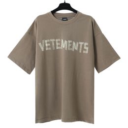 Vetements letter Printed Tee black Colour Short Sleeves Men Women Summer Casual Hip Hop Street Skateboard T-shirt 5tr