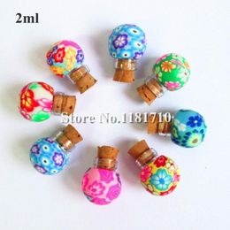 Wholesale glass polymer clay bottle with cork,15ml small essential oil bottle necklace pendant bottle Factory Price Whtxn Rjtjb