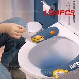 Toilet Seat Covers 1/2/4PCS Mat Non-trace Adsorption Bathroom Sticky Not Easy To Shed Hair Flannel Viscose Film