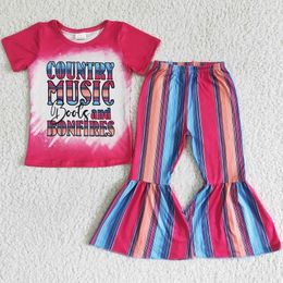 Clothing Sets Arrival Kids Clothes Girls Bell Bottom Outfits Fashion Baby Girl Set Country Music Cute Western Style