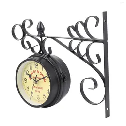 Wall Clocks Clock Hanging Mediterranean Style Glove Holder Baseball Decorative House For Home Iron Room Shelving Brackets