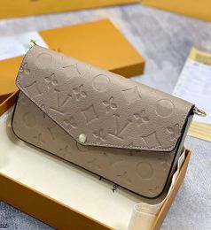 M61276 Multis Felicie Pochette chain Designer crossbody bags for Women leather Clutch Shoulder Bag 3 piece set Wallets handbag mens tote envelope bag Purses