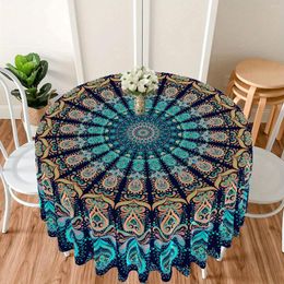 Table Cloth Bohemian Ethnic Style Mandala Home Kitchen Living Room Dustproof Round Tablecloth Family Dinner Party Decoration