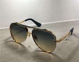 WholeLuxury GoldBlack Pilot Sunglasses Grey Blue Shaded Lens Sun Glasses Mens Luxury Designer Sunglasses Shades with box2325455