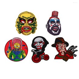 Brooches Horror Movie Series Iron On Patch Sewing Patches Men Women Embroidered Applique Clothes Garment Badges Halloween Accessories