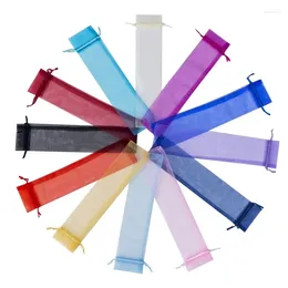 Gift Wrap 50pcs / Lot Silk Pouch For Hand Fans Organza Bag With Drawstring