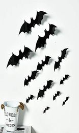 2021 Halloween Decorations Party Supplies DIY Supplies 3D Decorative Scary Bats Walls Decal Wall Sticker Decor Homes Window Decora1286367