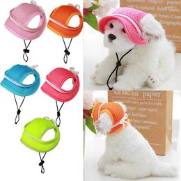 Dog Apparel Pet Exquisite Cap Summer Sunhat Cloth Mesh Canvas Adjustable Hat For Lovely Breathable Dogs Cats Caps Products